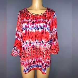 NEW DIRECTIONS MULTI COLORED TOP SZ MED